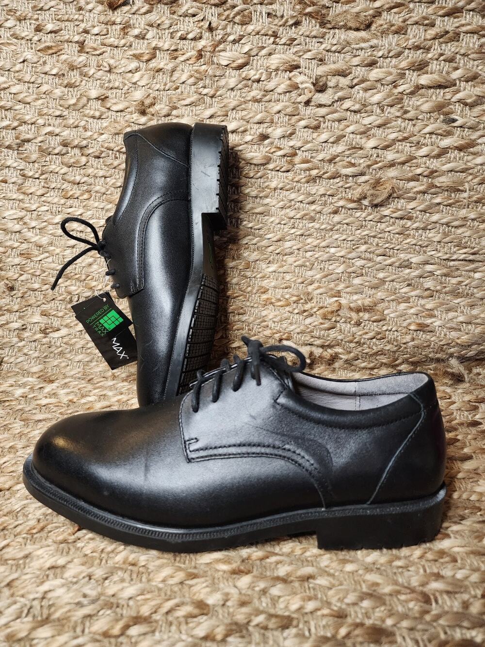 SR Max SRM3500 Mens 9.5 Black Arlington Slip Resistant Leather Dress Work Shoes